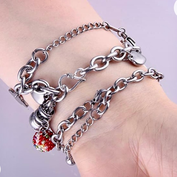 APPLE WATCH Band & Bracelet Stainless Steel w Charms 2pc - Picture 4 of 11